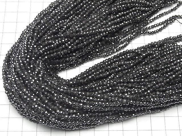 Magnetic! Hematite Rough Faceted Round 3mm 1strand beads (aprx.14inch/35cm)High Quality!