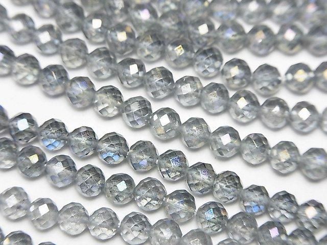 High Quality! Gray Flash Crystal Faceted Round 4mm 1strand beads (aprx.15inch/36cm)