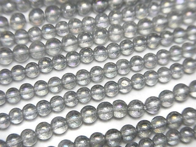 Gray Flash Crystal Round 3mm 1strand beads (aprx.15inch/36cm)