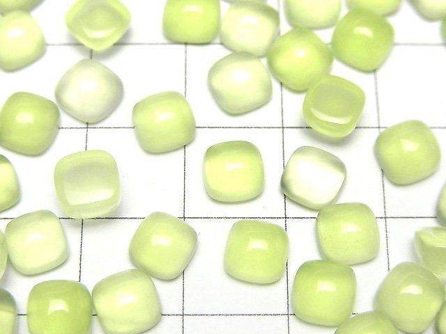 Lime Green Chalcedony AAA Square Cabochon 6x6mm 5pcs