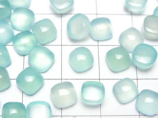 Sea Blue Chalcedony AAA Square Cabochon 6x6mm 5pcs