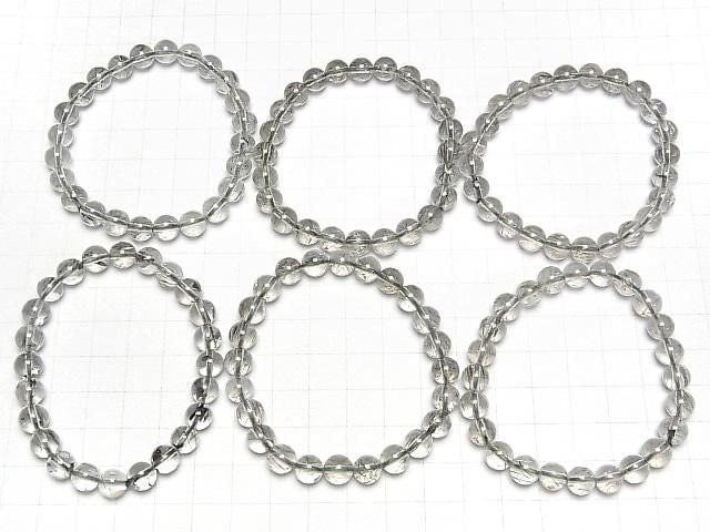 Aktinolith in Quarz AAA- Rund 7mm Armband