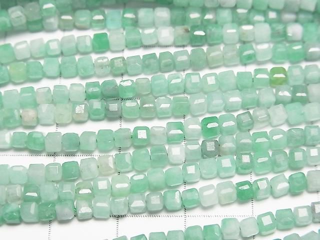 High Quality! Brazilian Emerald AA++ Cube Shape 3x3x3mm half or 1strand beads (aprx.15inch/37cm)
