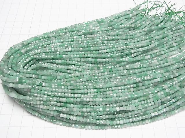Hochwertig! Brasilianischer Smaragd AA++ Würfelform 3x3x3mm halb oder 1strang Perlen (ca. 15 Zoll/37 cm)