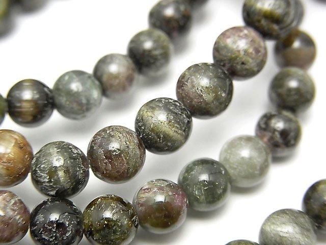 Green Tourmaline Cat's Eye Round 6mm Bracelet