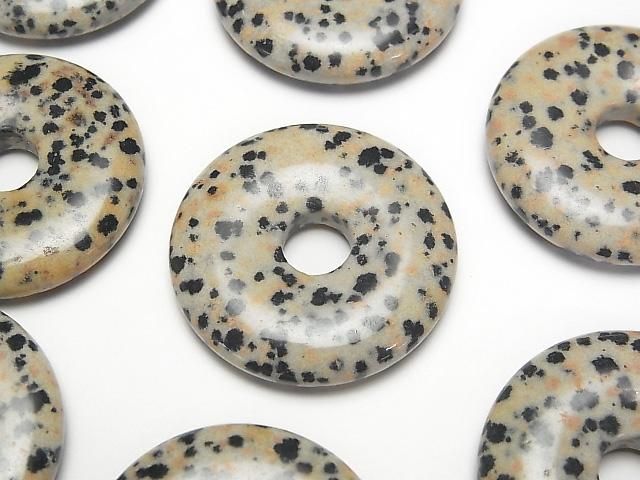 Dalmatian Jasper Coin (Donut) 30x30mm 1pc