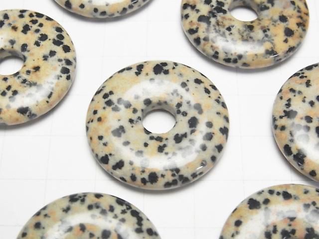 Dalmatian Jasper Coin (Donut) 30x30mm 1pc