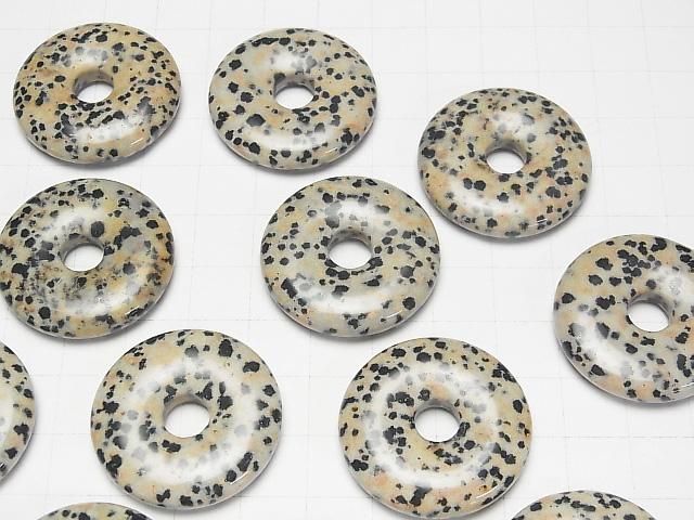 Dalmatiner-Jaspis Münze (Donut) 30x30mm 1 Stück