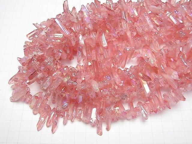 Kristall Natürlicher Punkt Schnitt AB Beschichtung Rote Farbe 1 Strang Perlen (ca. 15 Zoll/37 cm)