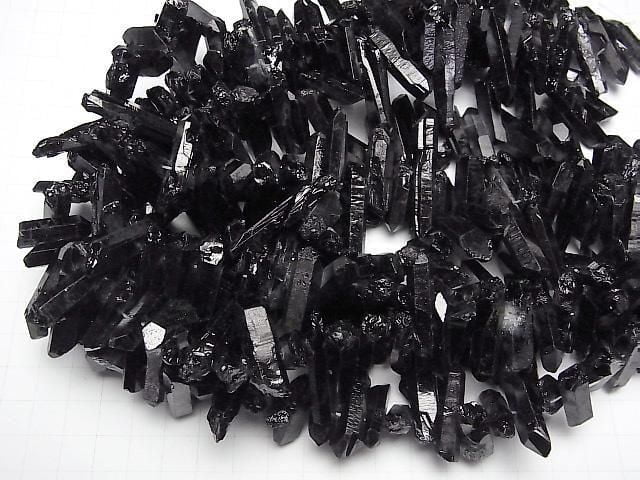 Kristall Natürlicher Punkt Schnitt Schwarze Farb-Beschichtung 1 Strang Perlen (ca. 15 Zoll/37 cm)