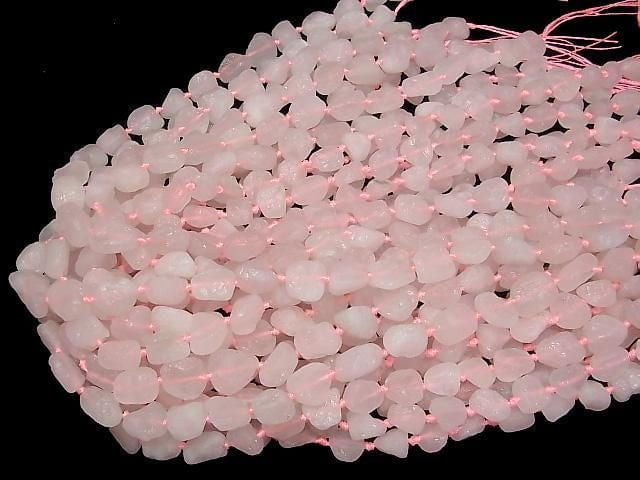 Rosenquarz AA++ Roh-Nugget 1strang Perlen (ca. 16 Zoll/40 cm)