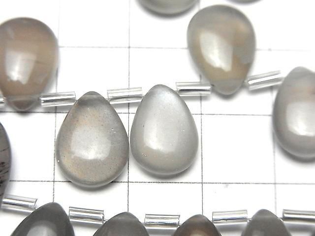 High Quality Brown-Gray Moonstone AA++ Pear shape (Smooth) 14x10mm half or 1strand (18pcs)