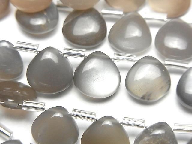 High Quality Brown-Gray Moonstone AA++ Chestnut (Smooth) 10x10mm half or 1strand (18pcs)