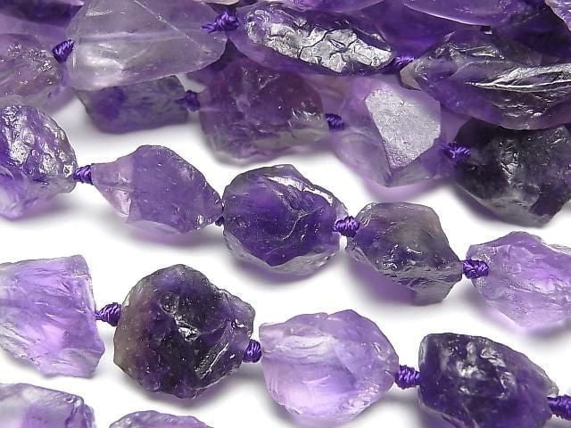 Amethyst Rough Rock Nugget 1strand beads (aprx.15inch/36cm)