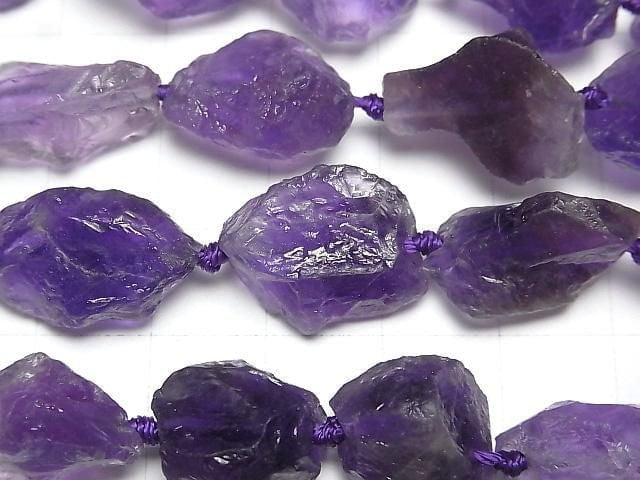 Amethyst Rough Rock Nugget 1strand beads (aprx.15inch/36cm)