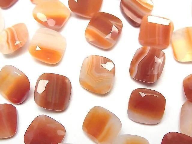 Mixed Carnelian Loose stone Square Faceted 10x10mm 3pcs