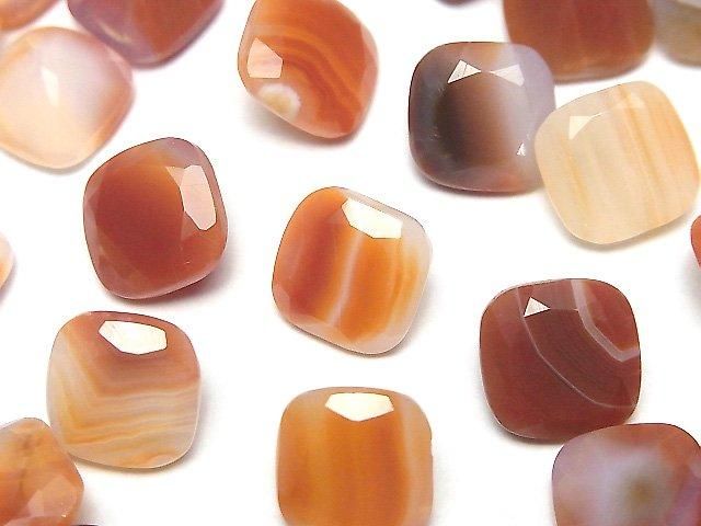 Mixed Carnelian Loose stone Square Faceted 12x12mm 2pcs