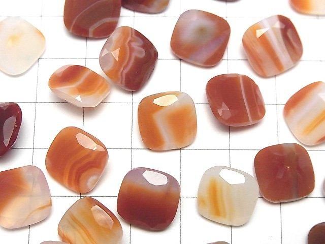 Gemischter Karneol Lose Steine quadratisch facettiert 12x12mm 2 Stück