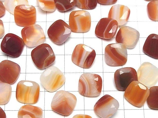 Gemischter Karneol Lose Steine quadratisch facettiert 12x12mm 2 Stück