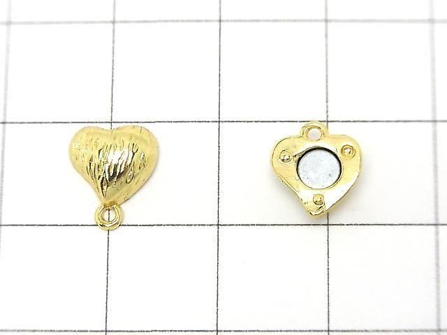 Metal Parts Magnetic Clasp with Jump Ring Heart 8x8.5x6mm 5pairs