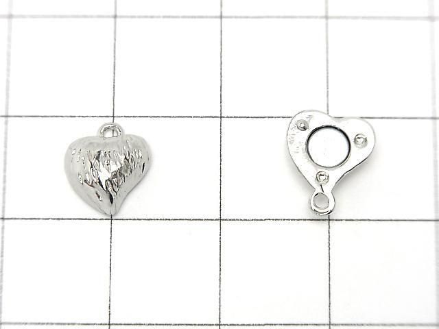 Metal Parts Magnetic Clasp with Jump Ring Heart 8x8.5x6mm 5pairs