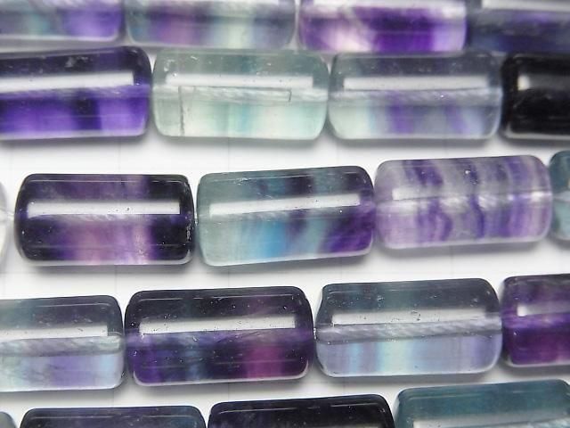Multicolor Fluorite AAA Tube 16x8x8mm half or 1strand beads (aprx.15inch/36cm)