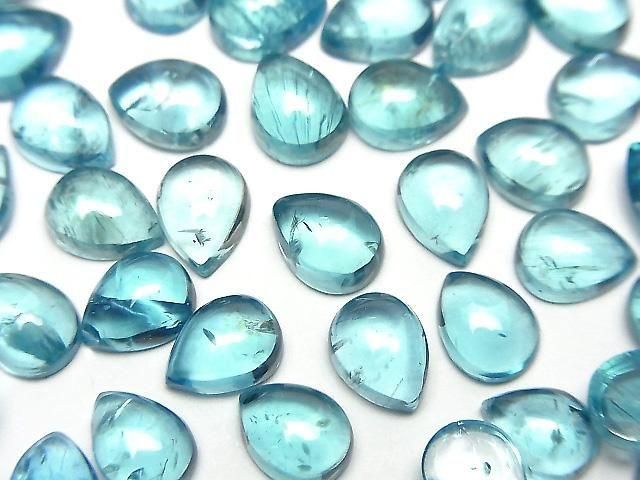 High Quality Apatite AAA- Pear shape Cabochon 8x6mm 1pc