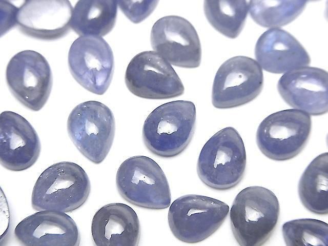 High Quality Tanzanite AA++ Pear shape Cabochon 8x6mm 2pcs