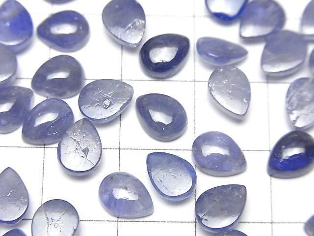 High Quality Tanzanite AA++ Pear shape Cabochon 8x6mm 2pcs