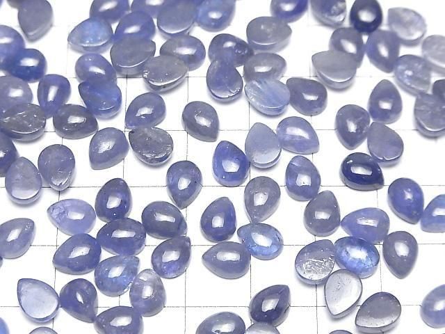 Hochwertiger Tansanit AA++ Tropfenform Cabochon 8x6mm 2 Stück