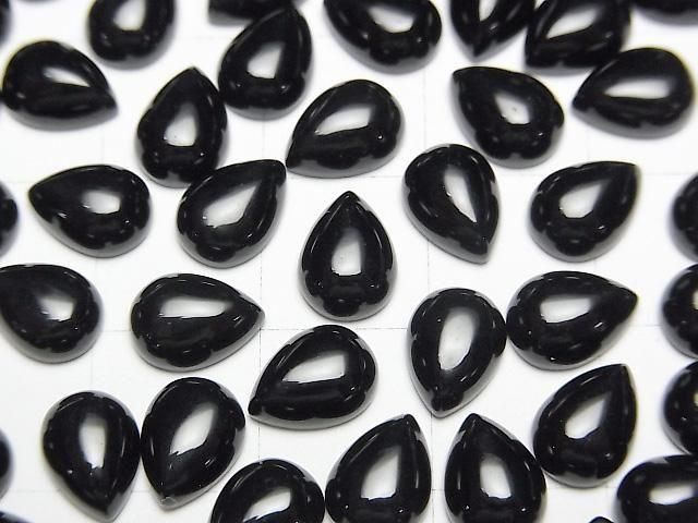 Onyx AAA Pear shape Cabochon 8x6mm 4pcs