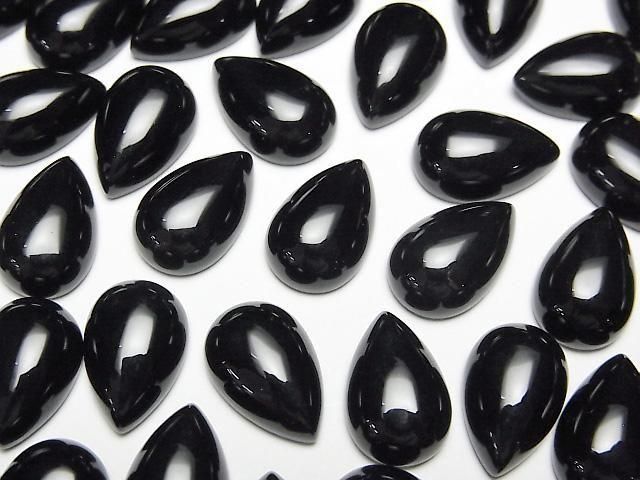 Onyx AAA Pear shape Cabochon 12x8mm 4pcs