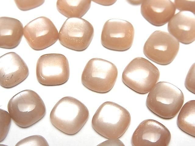 Peach Moonstone AAA- Square Cabochon 8x8mm 5pcs