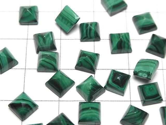 Malachit AAA Zuckerlaibschliff 6x6mm 3 Stück