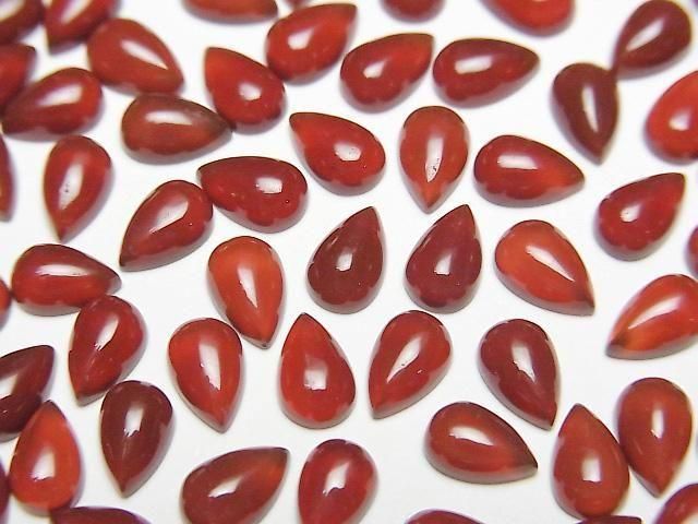Red Agate AAA Pear shape Cabochon 6x4mm 5pcs