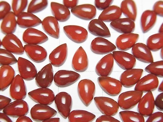 Red Agate AAA Pear shape Cabochon 6x4mm 5pcs