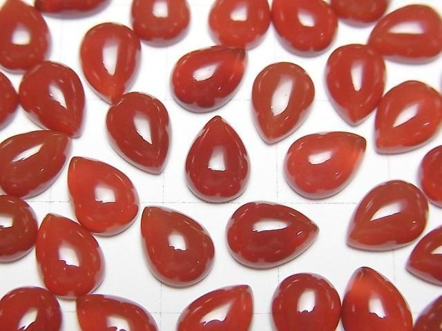Red Agate AAA Pear shape Cabochon 8x6mm 4pcs