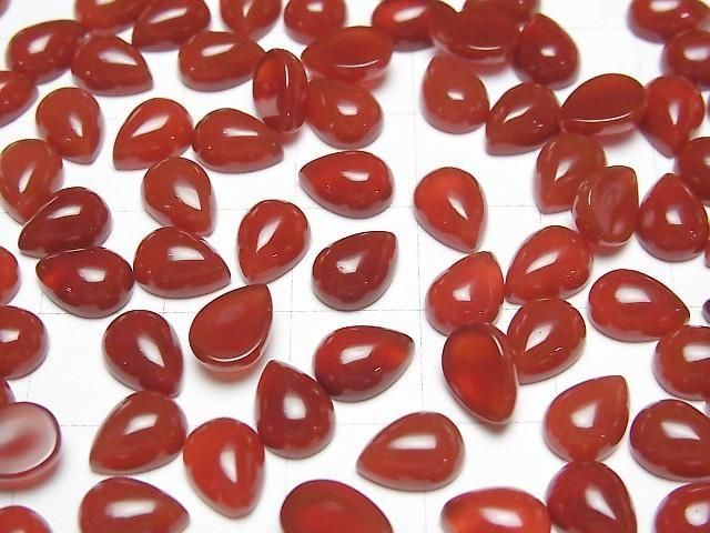 Roter Achat AAA Tropfenform Cabochon 8x6mm 4 Stück