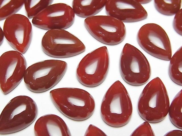 Red Agate AAA Pear shape Cabochon 12x8mm 4pcs