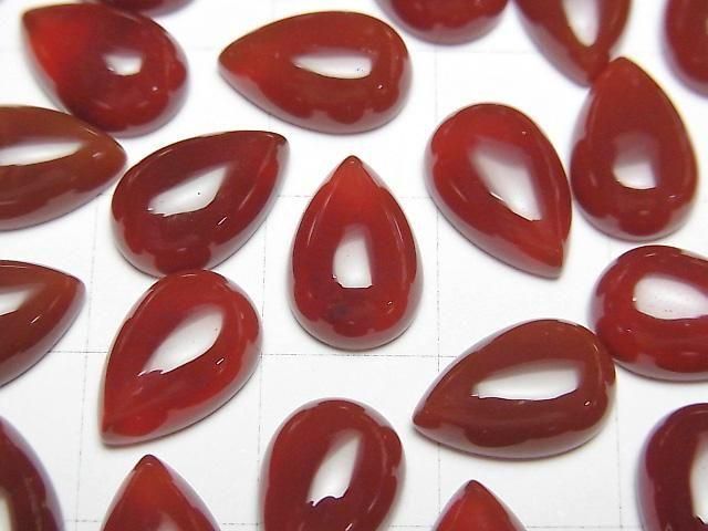 Red Agate AAA Pear shape Cabochon 12x8mm 4pcs