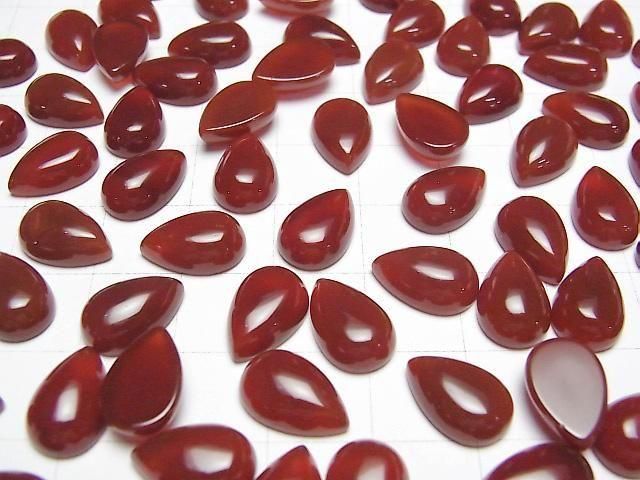 Roter Achat AAA Tropfenform Cabochon 12x8mm 4 Stück