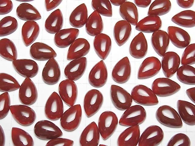 Roter Achat AAA Tropfenform Cabochon 12x8mm 4 Stück