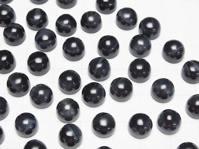 Natürliche Farbe blauer Tigerauge AA++ runder Cabochon 8,5x8,5mm 3 Stück