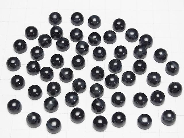 Natürliche Farbe blauer Tigerauge AA++ runder Cabochon 8,5x8,5mm 3 Stück