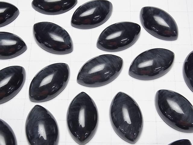 Natürliche Farbe blauer Tigerauge AA++ Marquise Cabochon 25x15mm 2 Stück