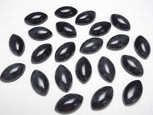 Natürliche Farbe blauer Tigerauge AA++ Marquise Cabochon 25x15mm 2 Stück