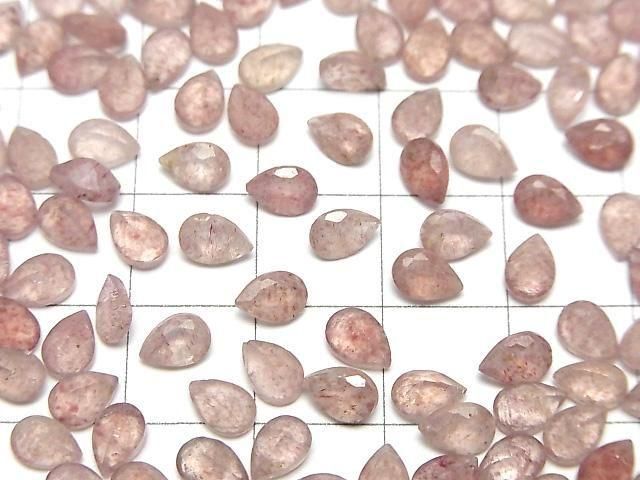 Hochwertiger rosa Epidot AA++ lose Stein Tropfenform facettiert 6x4mm 10 Stück