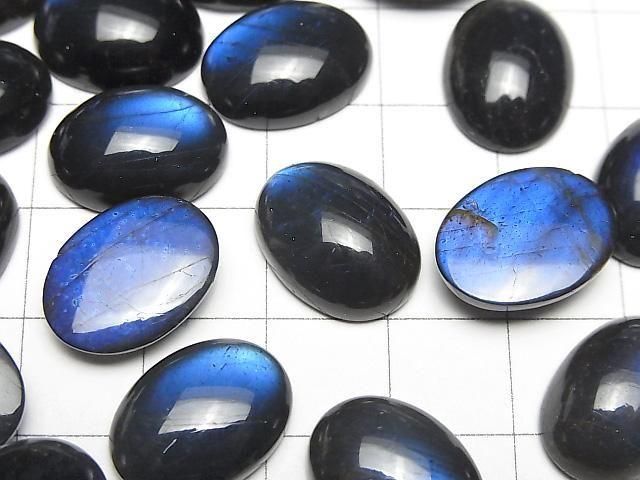 High Quality Black Labradorite AAA- Oval Cabochon 16x12mm 1pc