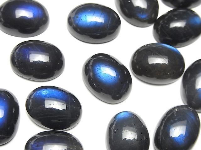 High Quality Black Labradorite AAA- Oval Cabochon 16x12mm 1pc