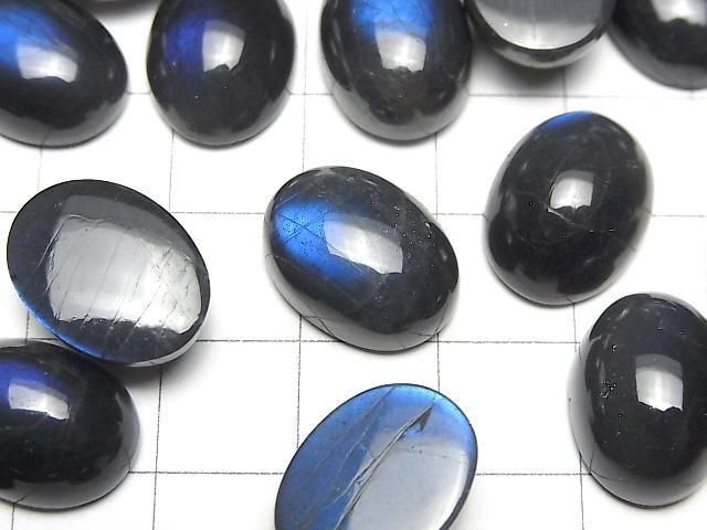 High Quality Black Labradorite AAA- Oval Cabochon 16x12mm 1pc